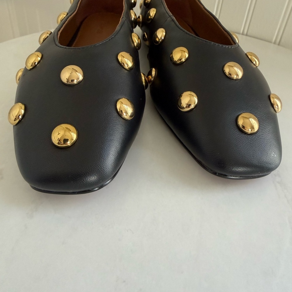 Madewell The Mylie Ballet Flat in Stud Embellished Leather NIB - Picture 7 of 10